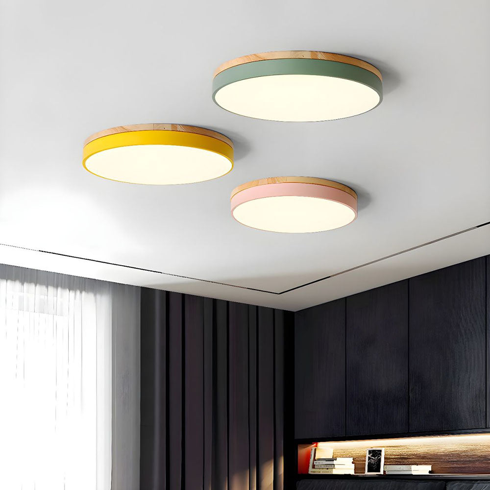 Houten Ronde LED Plafondlamp