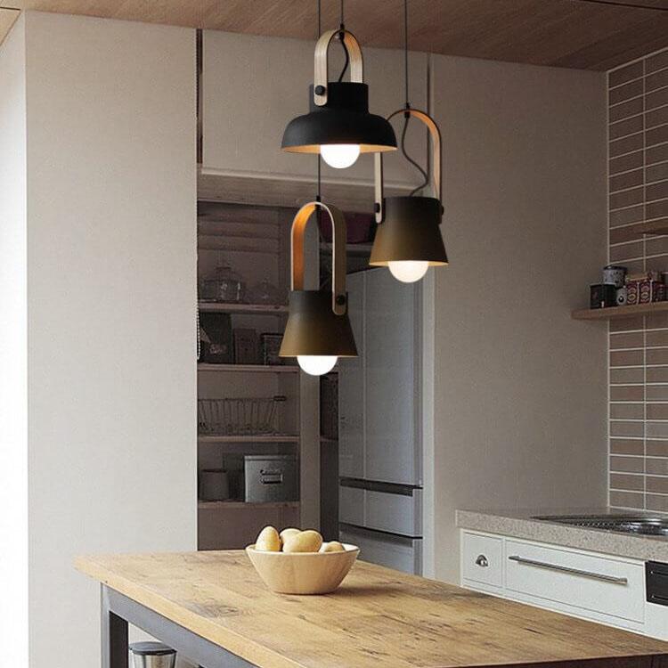Kleurrijke Moderne Hanglamp Metaal En Hout