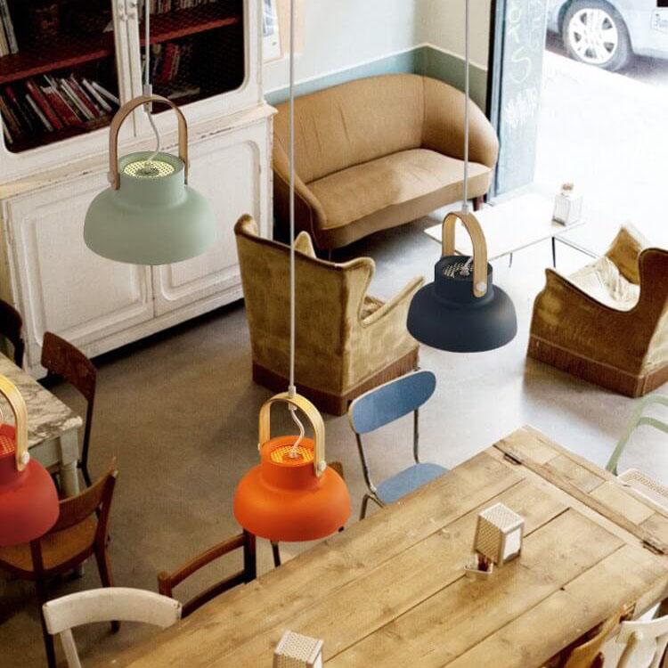 Kleurrijke Moderne Hanglamp Metaal En Hout