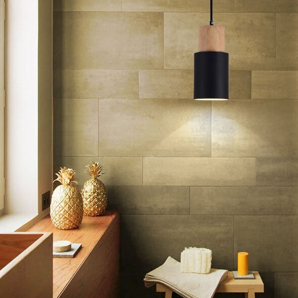 Moderne Hanglamp van Metaal en Hout