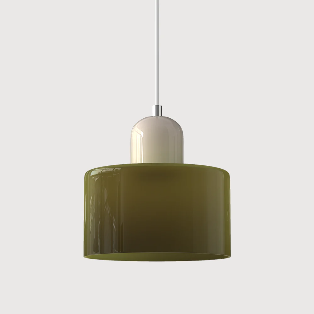 Retro glazen hanglamp Ø15 cm