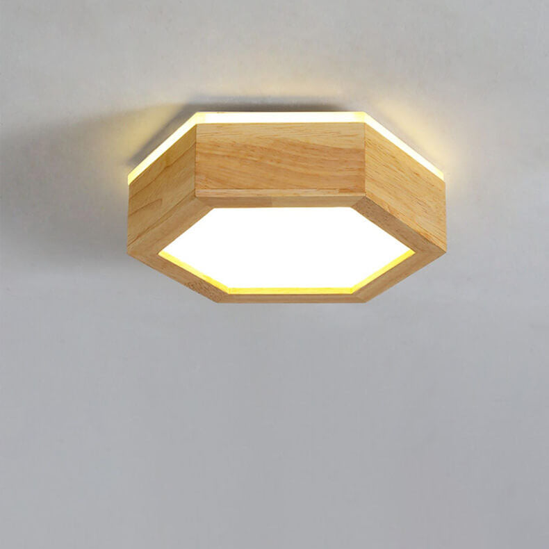 Moderne Houten Japandi LED Plafondlamp