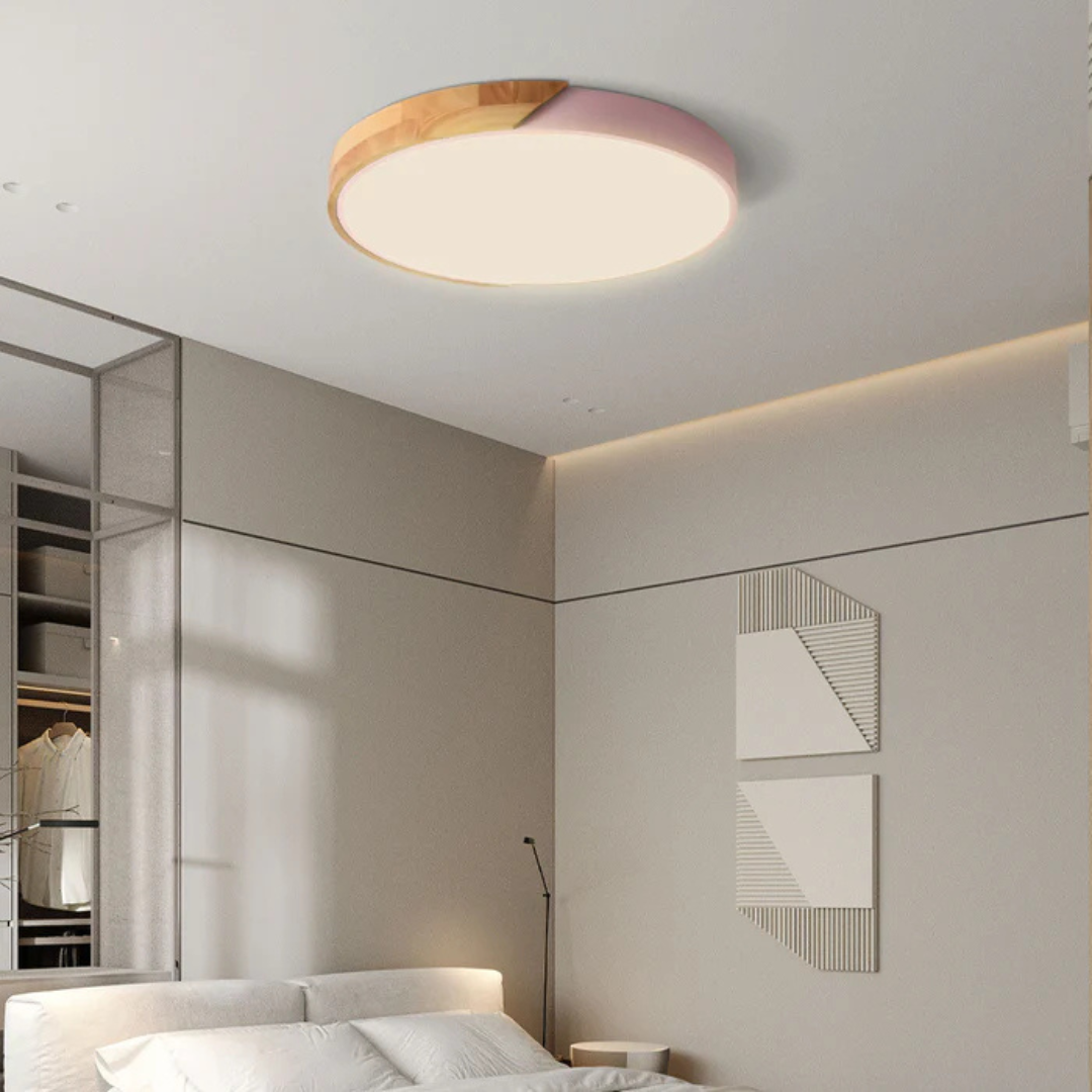 Scandinavische Houten LED Plafondlamp