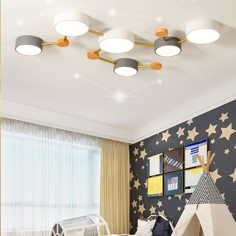 Modulaire LED Plafondlamp Hout en Acryl
