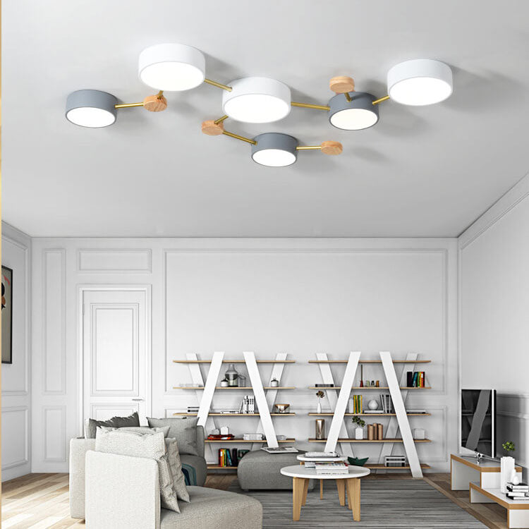Modulaire LED Plafondlamp Hout en Acryl