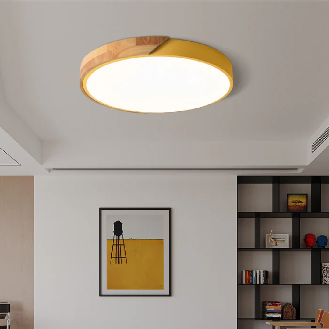 Scandinavische Houten LED Plafondlamp