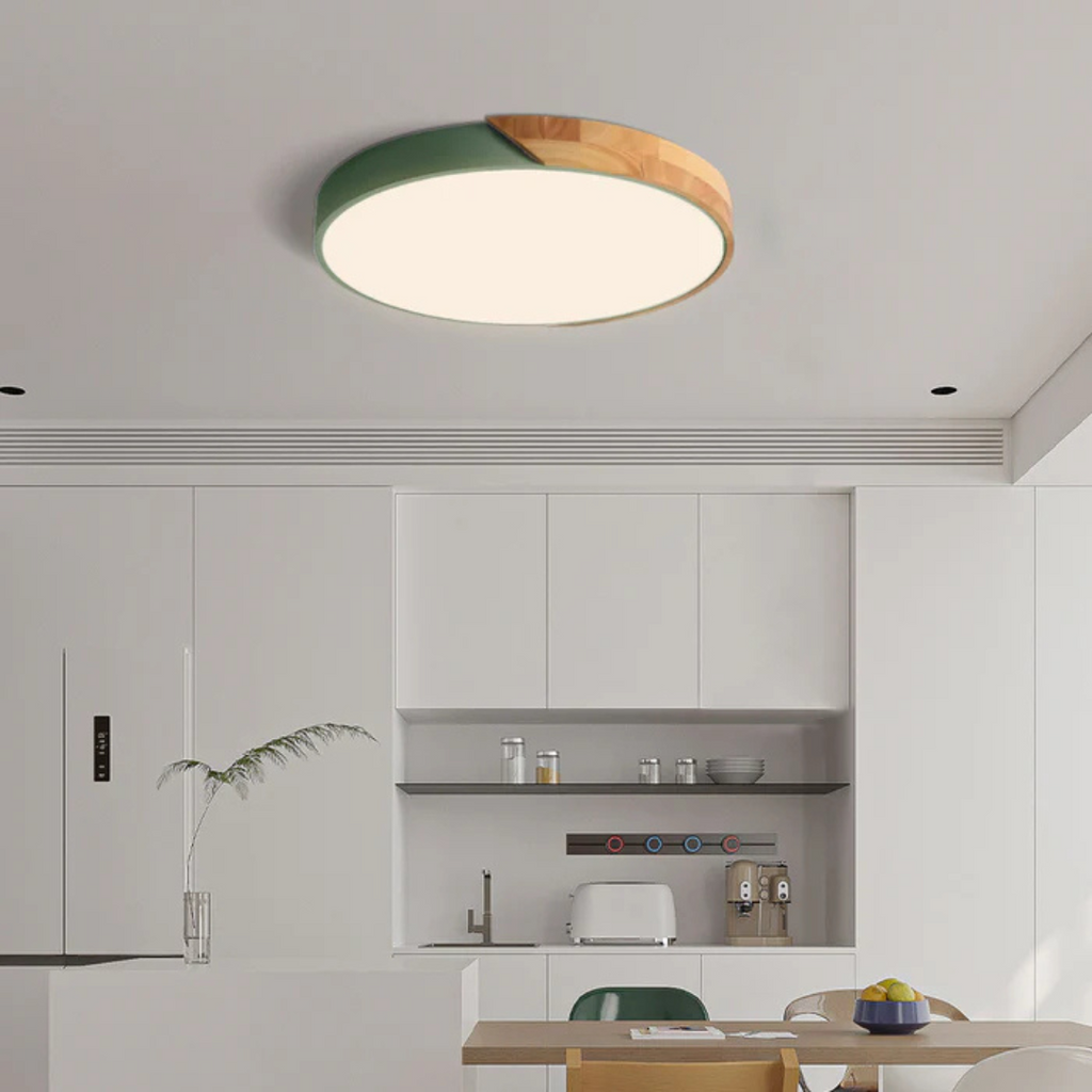 Scandinavische Houten LED Plafondlamp