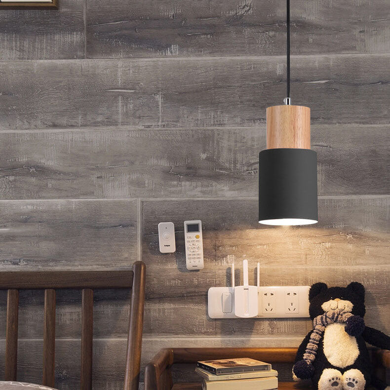 Moderne Hanglamp van Metaal en Hout