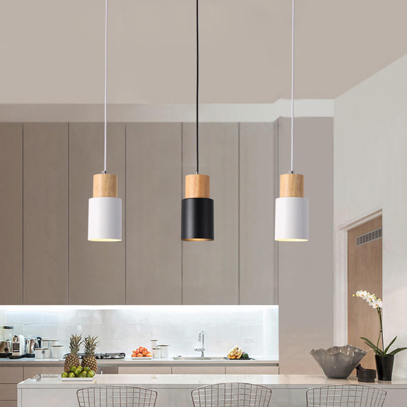 Moderne Hanglamp van Metaal en Hout
