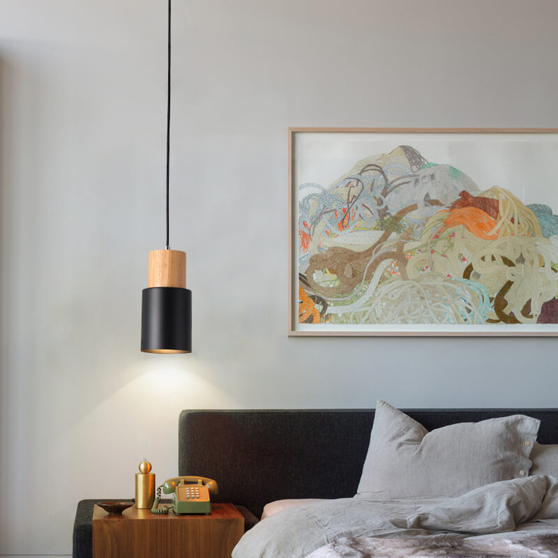 Moderne Hanglamp van Metaal en Hout