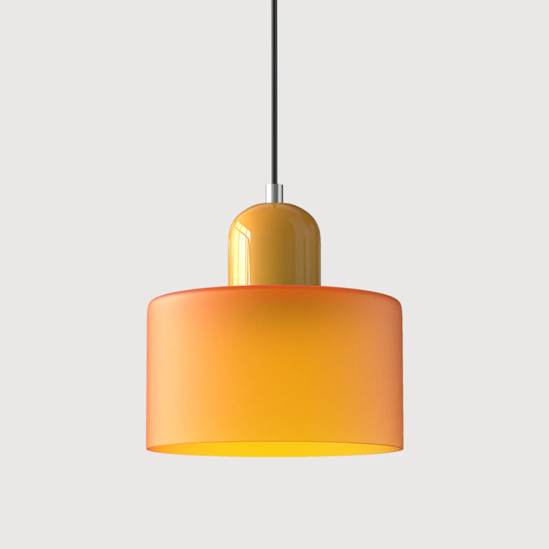 Retro glazen hanglamp Ø15 cm