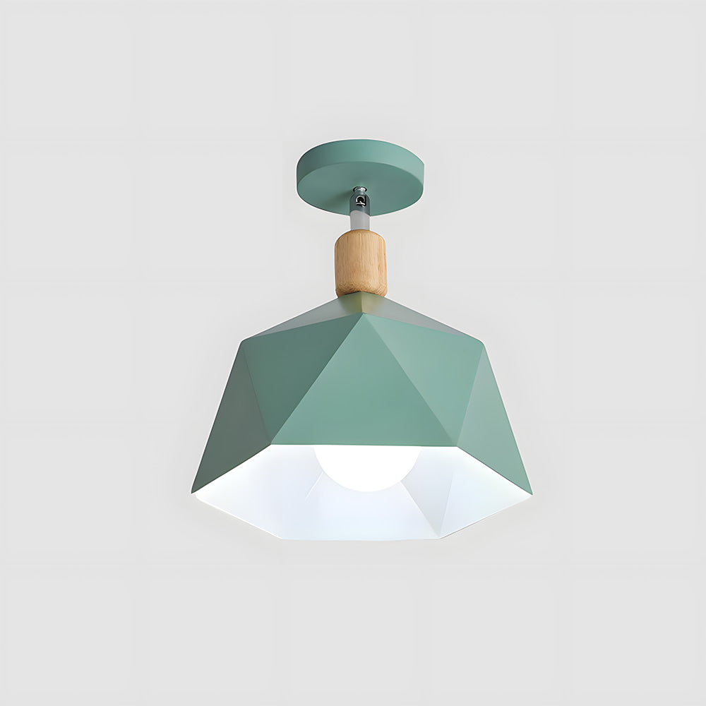 Scandinavische Plafondlamp met Houten Accent