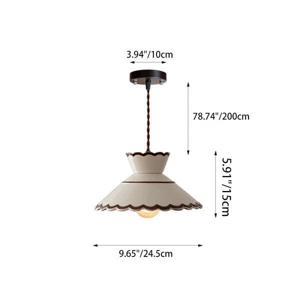 Franse Keramische Hanglamp Minimalistisch Kegelvorm