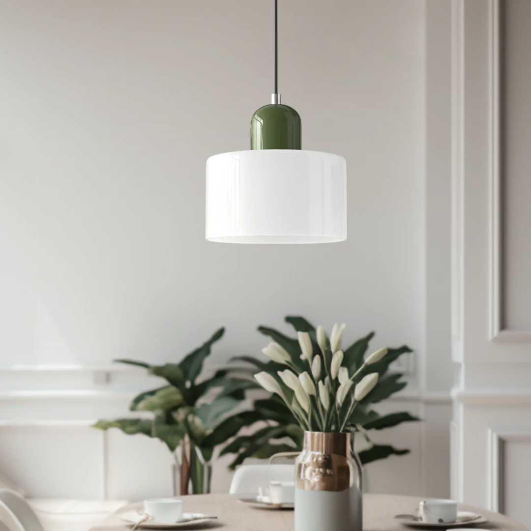 Retro glazen hanglamp Ø15 cm