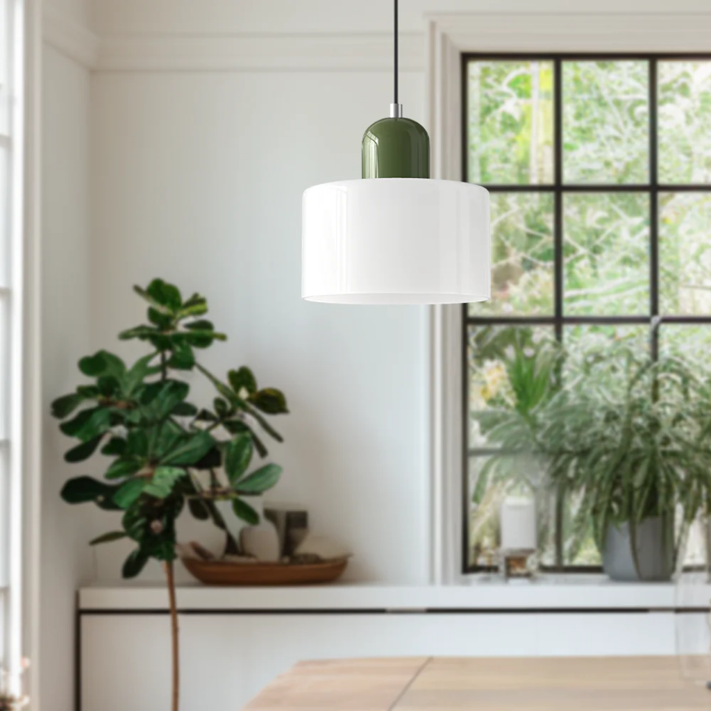 Retro glazen hanglamp Ø15 cm