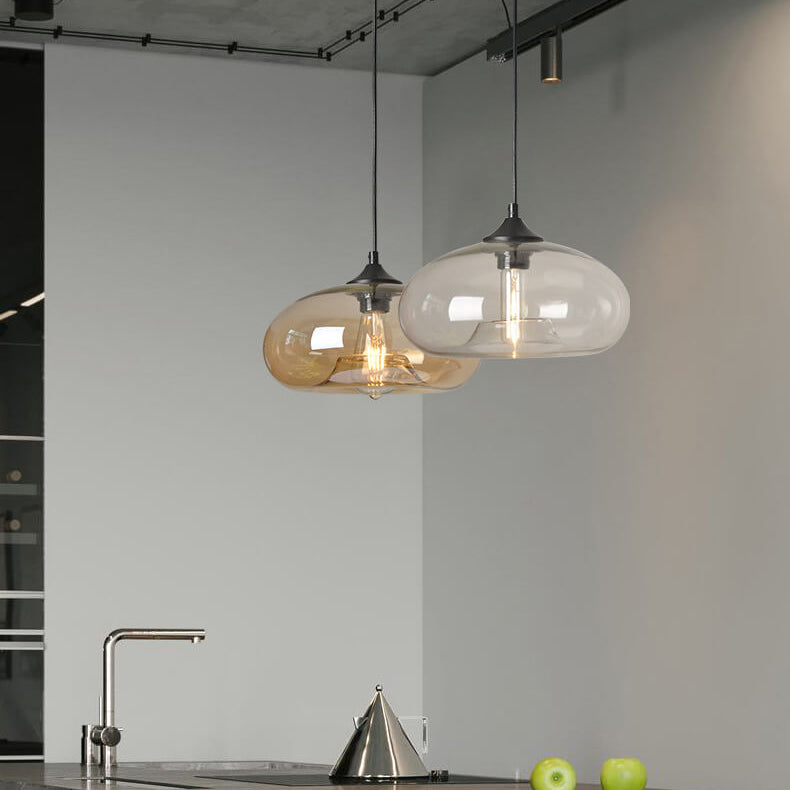 Industriële Glazen Hanglamp Ø28 cm