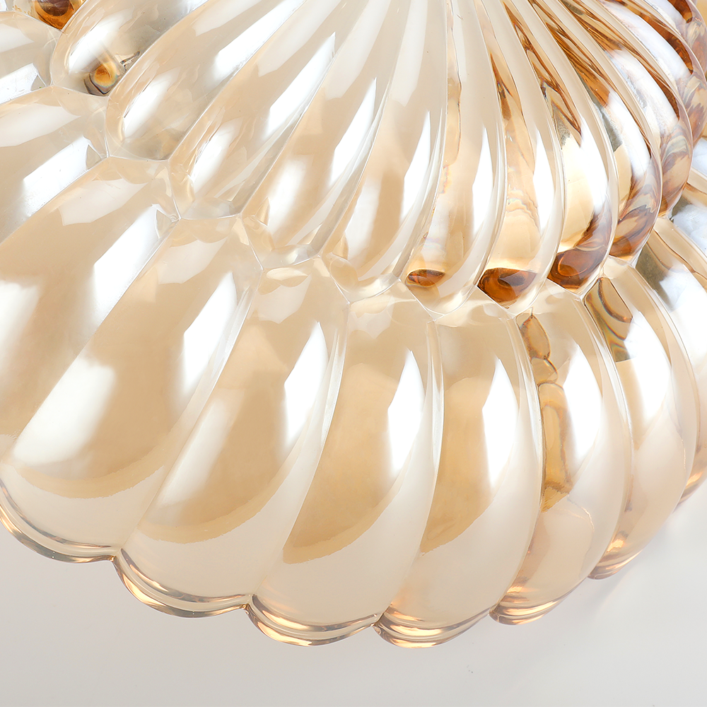 Vintage Glazen Semi-Flush Plafondlamp