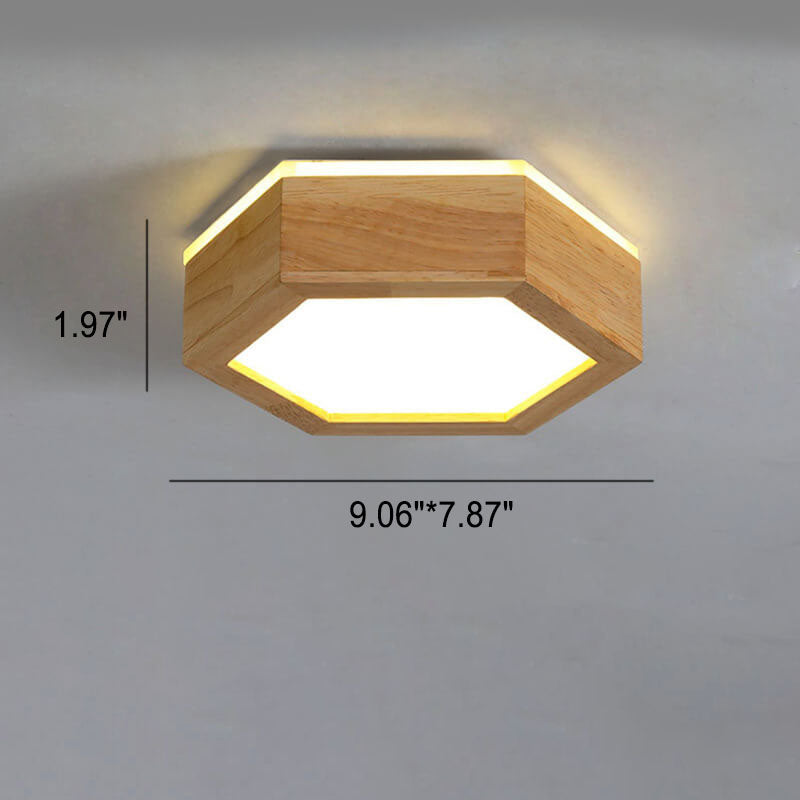 Moderne Houten Japandi LED Plafondlamp