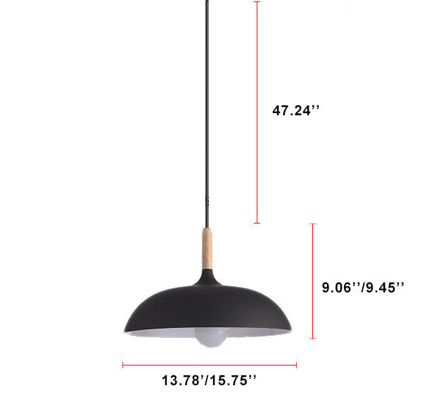Kleurrijke Metalen Hanglamp met Houten Accent