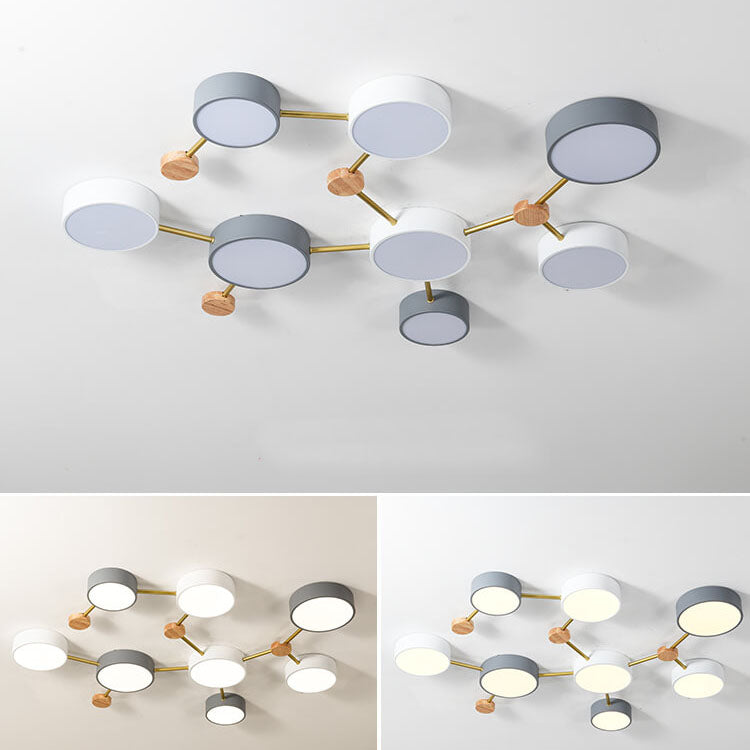 Modulaire LED Plafondlamp Hout en Acryl