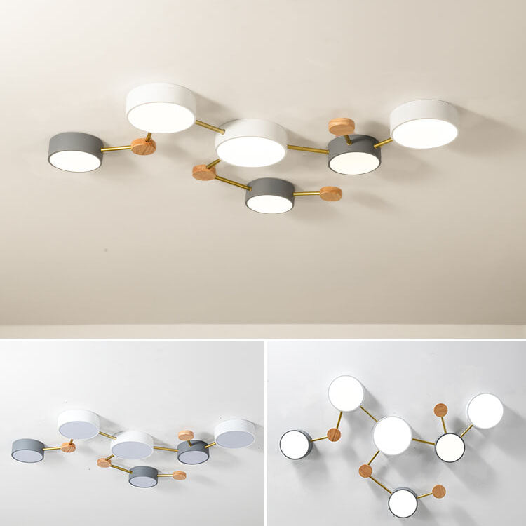 Modulaire LED Plafondlamp Hout en Acryl
