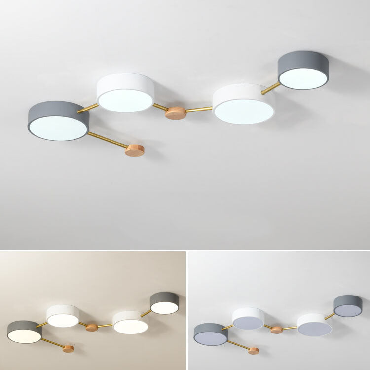 Modulaire LED Plafondlamp Hout en Acryl