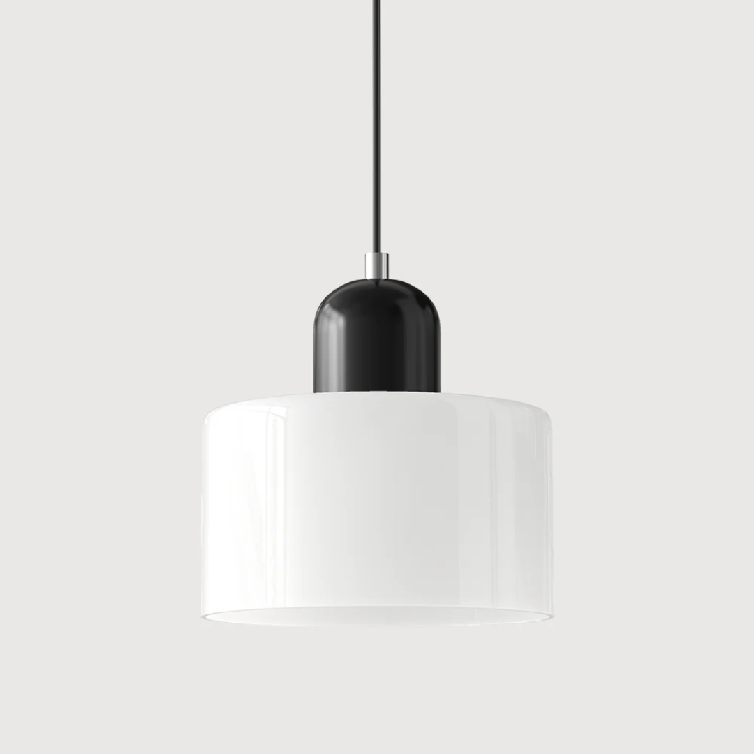 Retro glazen hanglamp Ø15 cm