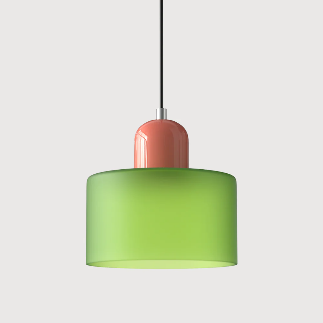 Retro glazen hanglamp Ø15 cm