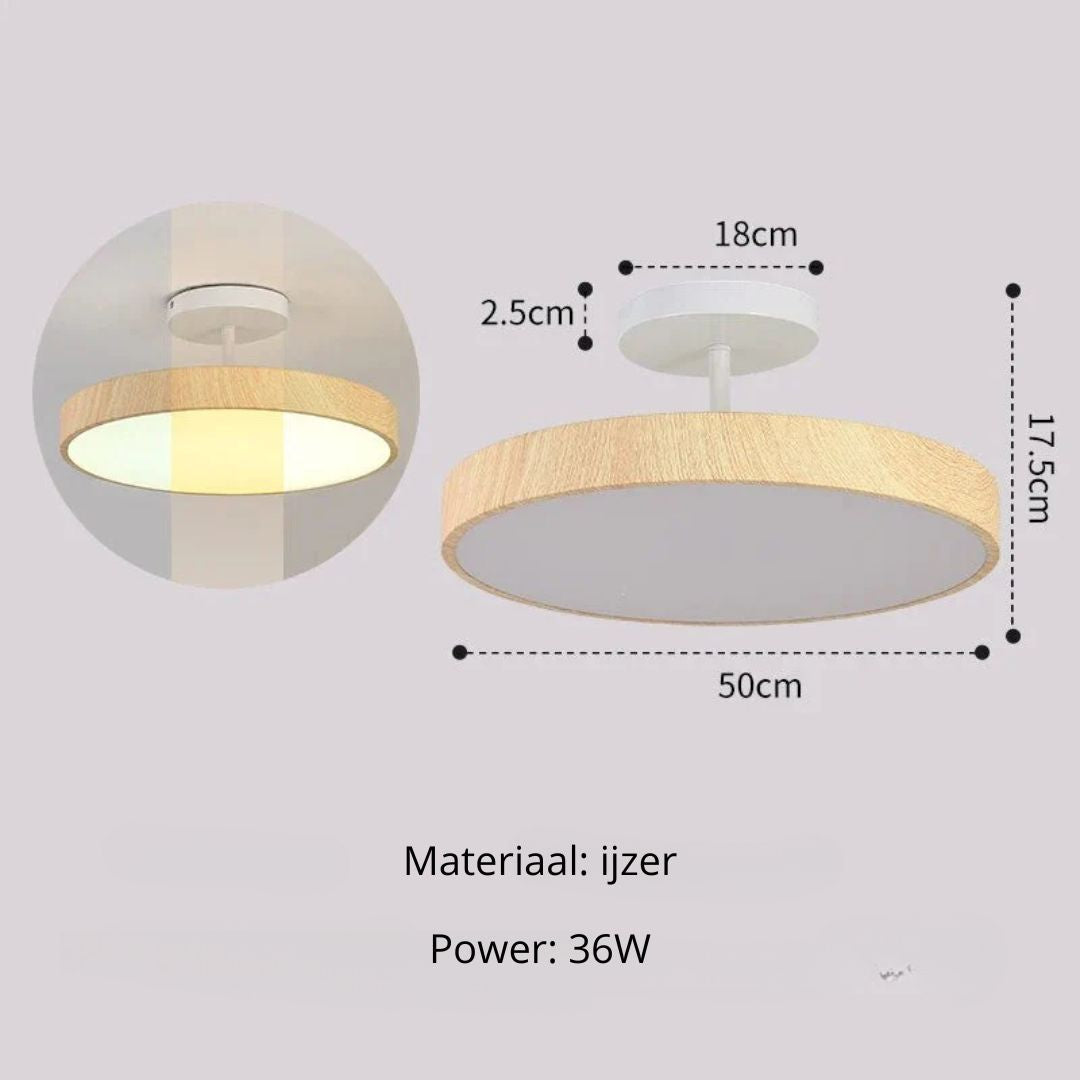 Scandinavische Plafondlamp Houtlook