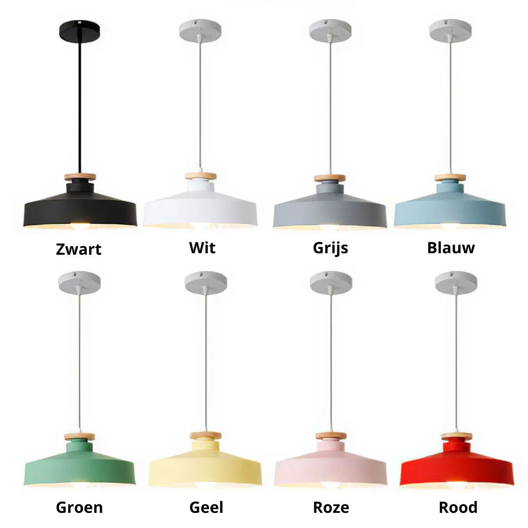 Scandinavische houten hanglamp