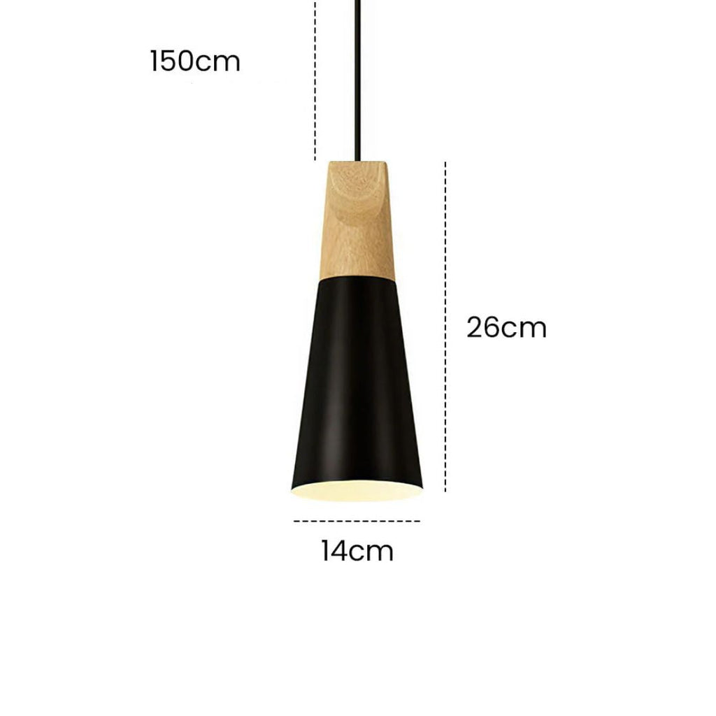 Scandinavische hanglamp van hout en aluminium