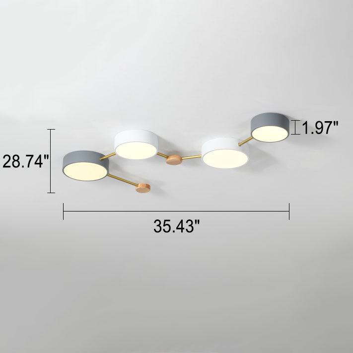 Modulaire LED Plafondlamp Hout en Acryl