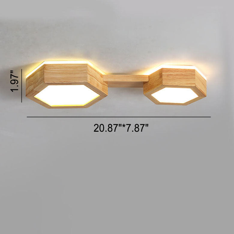 Moderne Houten Japandi LED Plafondlamp