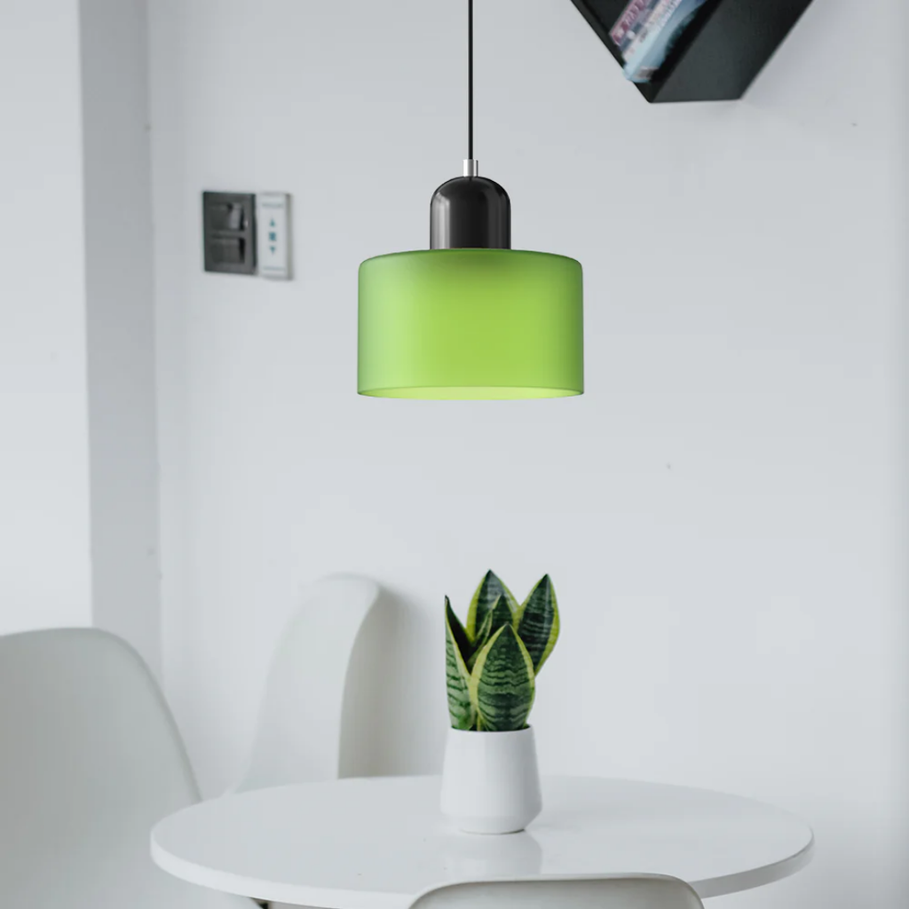 Retro glazen hanglamp Ø15 cm