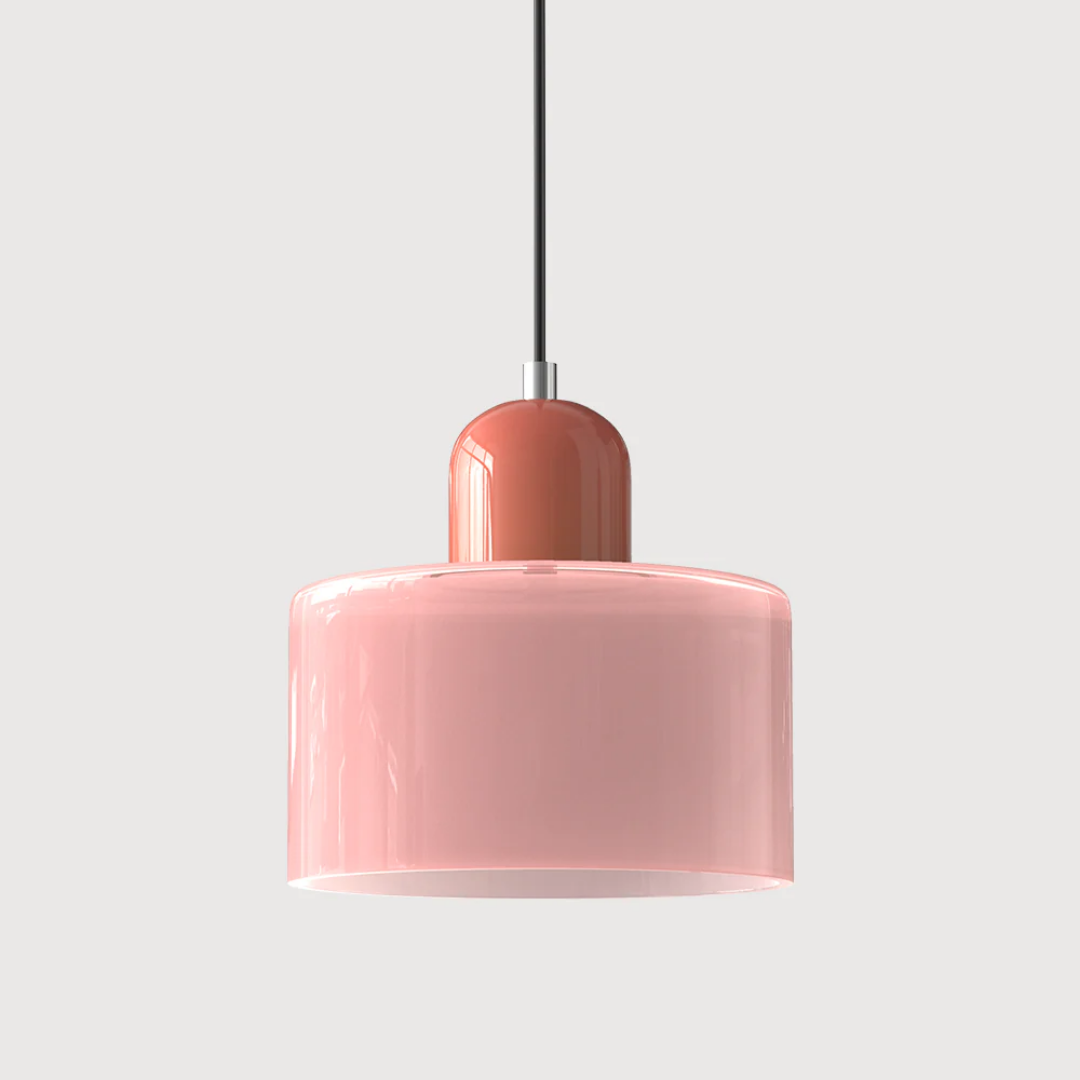 Retro glazen hanglamp Ø15 cm