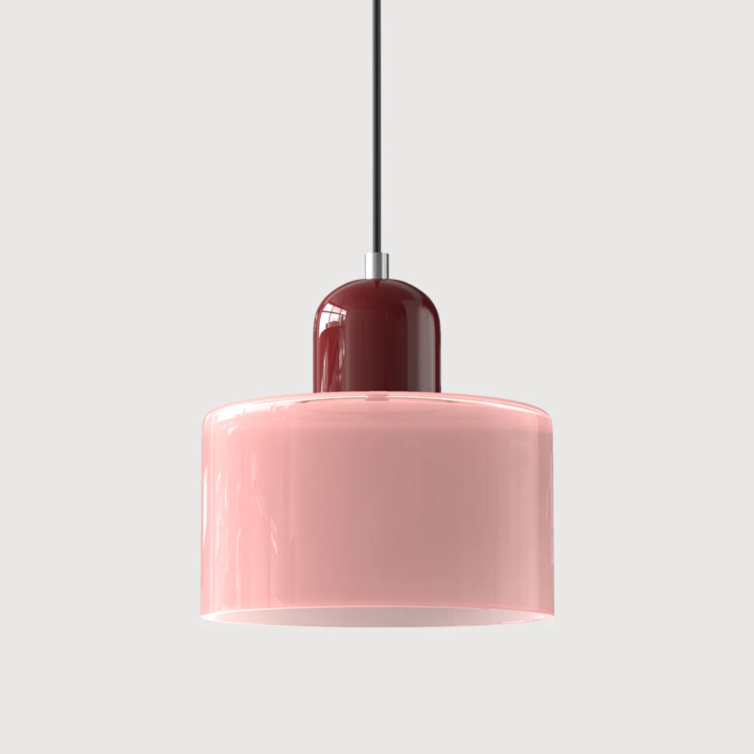 Retro glazen hanglamp Ø15 cm