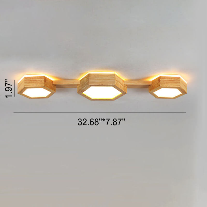 Moderne Houten Japandi LED Plafondlamp