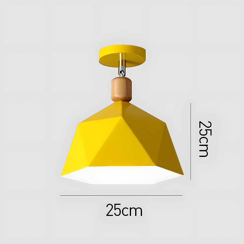 Scandinavische Plafondlamp met Houten Accent