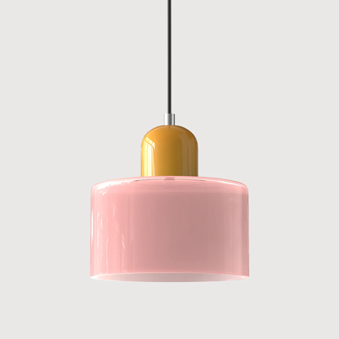 Retro glazen hanglamp Ø15 cm