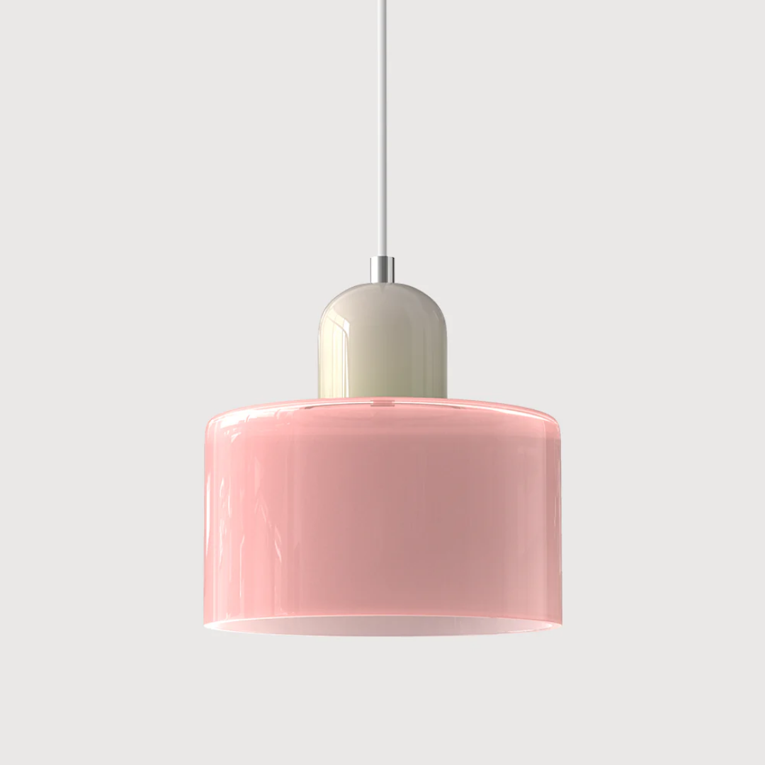 Retro glazen hanglamp Ø15 cm
