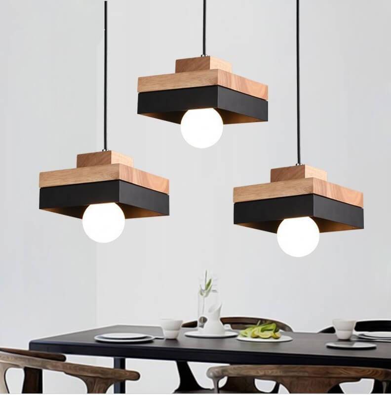 Moderne Hanglamp van Metaal en Hout