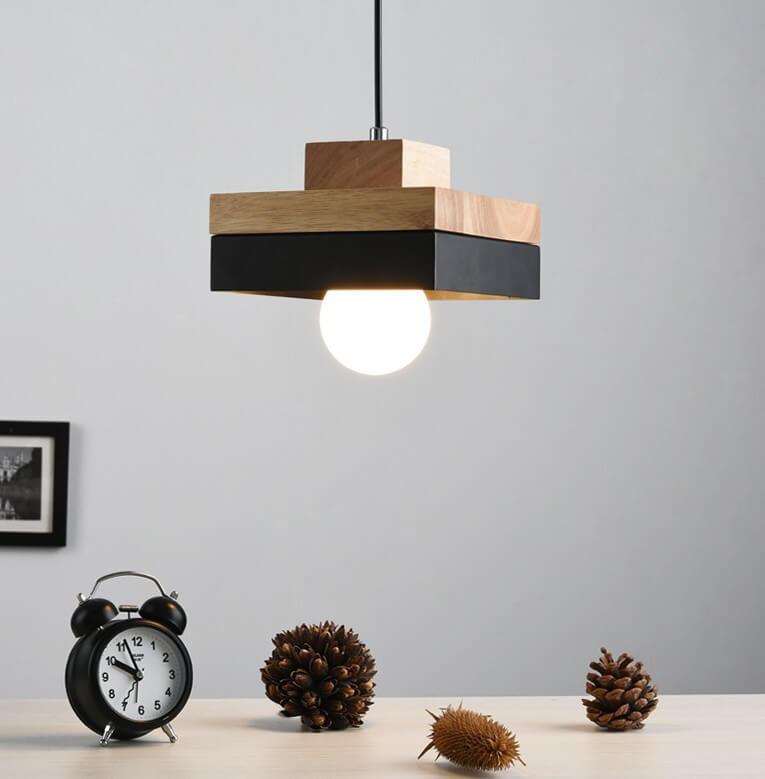 Moderne Hanglamp van Metaal en Hout