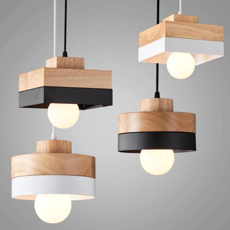 Moderne Hanglamp van Metaal en Hout