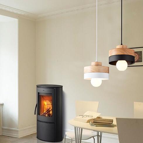 Moderne Hanglamp van Metaal en Hout