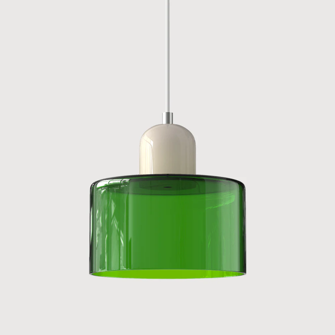 Retro glazen hanglamp Ø15 cm