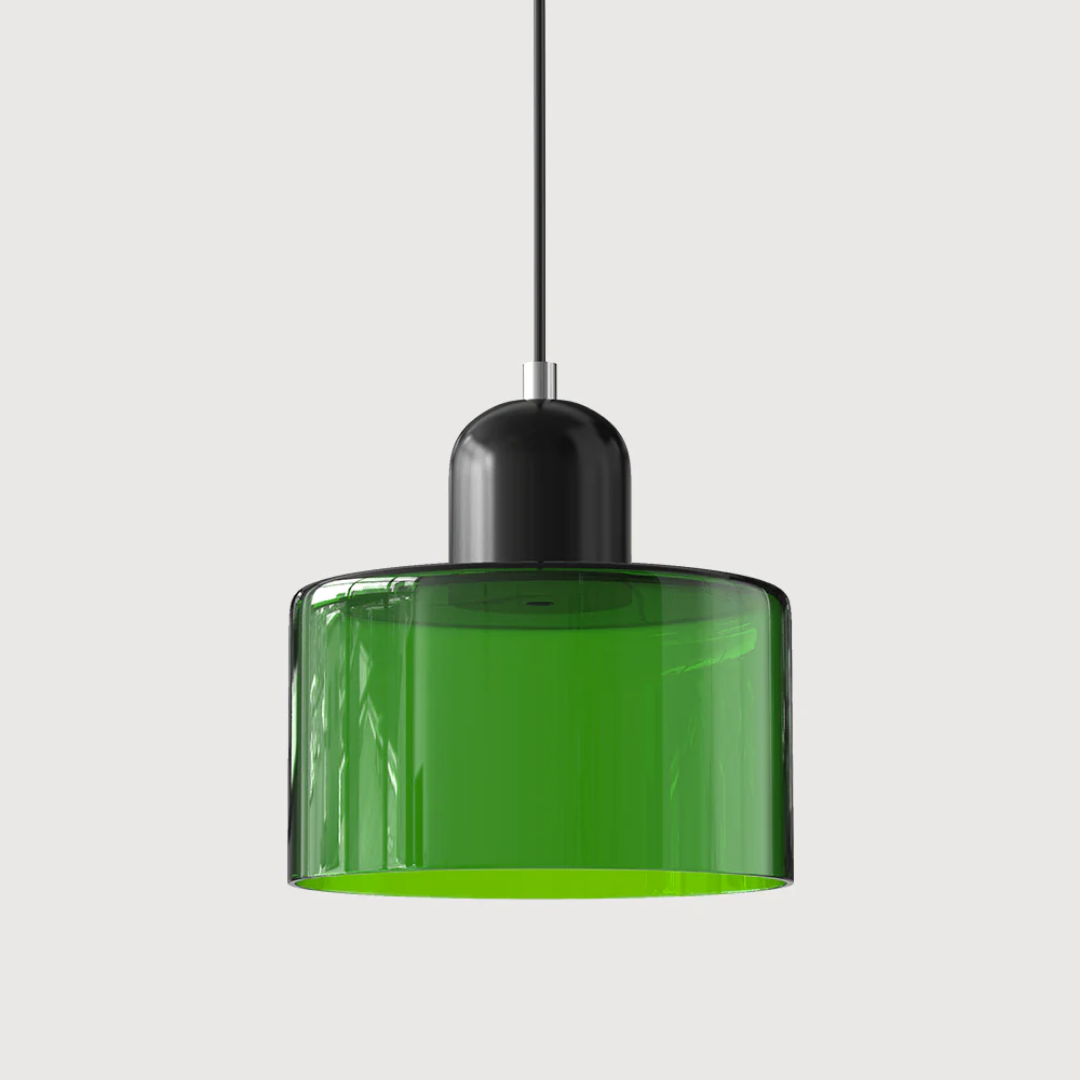 Retro glazen hanglamp Ø15 cm