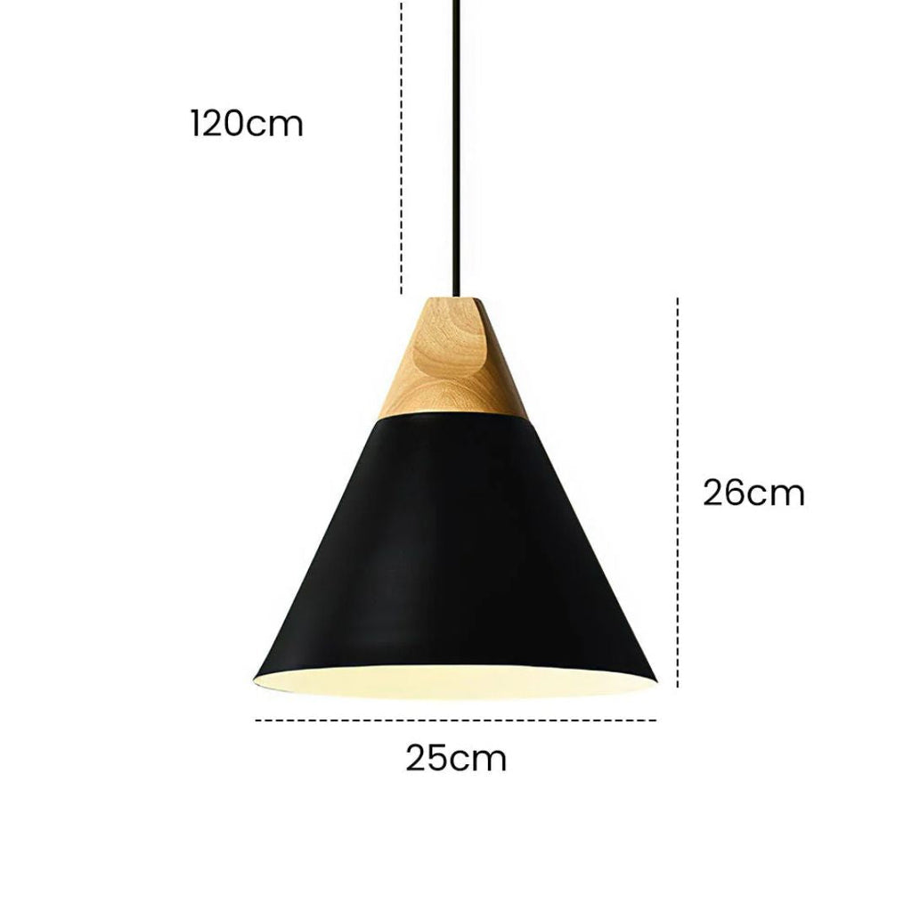 Scandinavische hanglamp van hout en aluminium