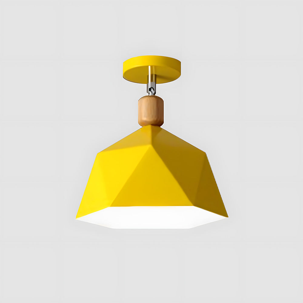 Scandinavische Plafondlamp met Houten Accent
