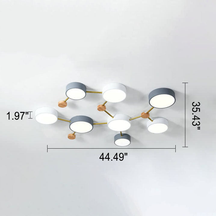 Modulaire LED Plafondlamp Hout en Acryl