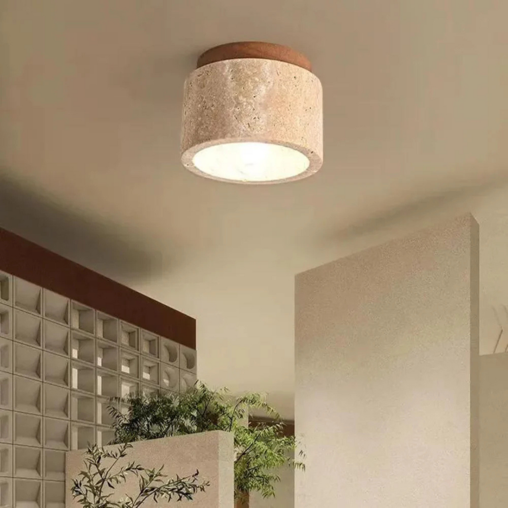 Radia Plafondlamp van Marmer en Hout